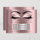 Cadeaubon Makeup Lash Microblading Briefkaart (Voorkant / Achterkant)