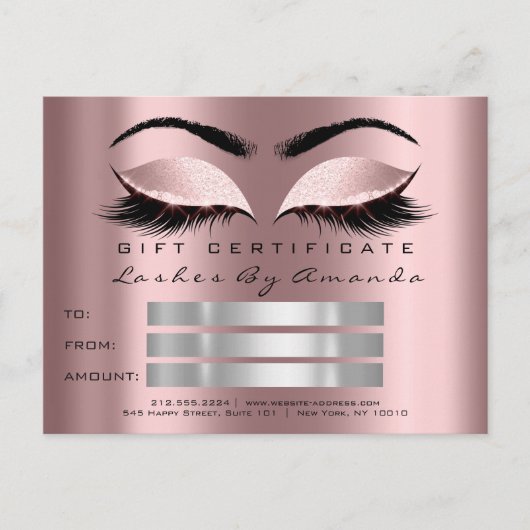 Cadeaubon Makeup Lash Microblading Briefkaart (Voorkant)
