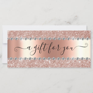Cadeaubon Marmer Roze Goud Glitter Diamant