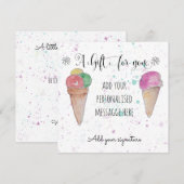 Cadeaubon met aquarel ijs feestdagenkaart (Voorkant / Achterkant)