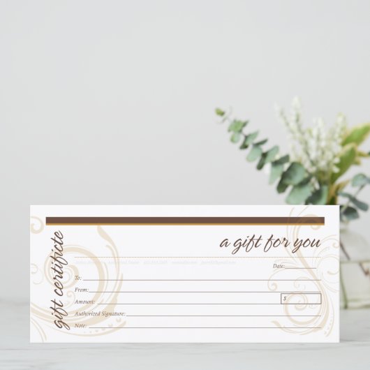 Cadeaubon met modern SWF-motif (Staand voorkant)