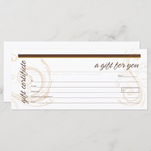 Cadeaubon met modern SWF-motif (Voorkant / Achterkant)