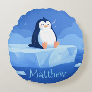 Cadeaubon met pinguïn, gepersonaliseerde pinguïn  rond kussen
