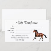 Cadeaubon met running Bay Horse Bedankkaart (Voorkant / Achterkant)