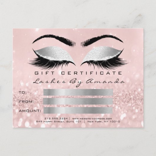 Cadeaubon Microbl Gray Cosmetoloog Lashes Briefkaart (Voorkant)