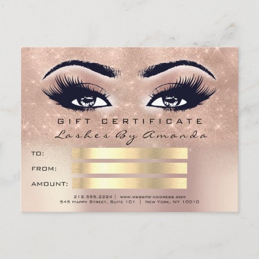 Cadeaubon Microblading Cosmetoloog Lash 1 Briefkaart (Voorkant)