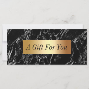 Cadeaubon Modern donkerbruin marmer Gold-etiket