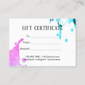 Cadeaubon | Moderne Waterverf Hair Salon Kortingskaartje (Achterkant)