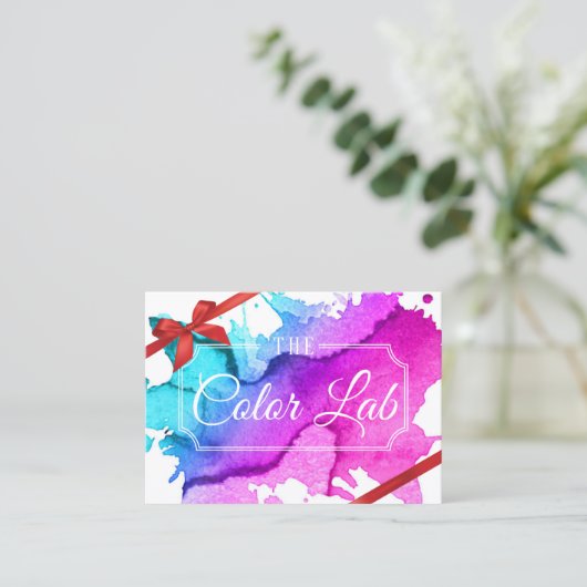 Cadeaubon | Moderne Waterverf Hair Salon Kortingskaartje (Staand voorkant)