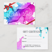 Cadeaubon | Moderne Waterverf Hair Salon Kortingskaartje (Voorkant / Achterkant)