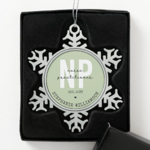 Cadeaubon NP-Afstuderen voor verpleegkundigen Tin Sneeuwvlok Ornament