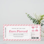 Cadeaubon Oorbellen Roze Kaart (Staand voorkant)