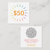 cadeaubon rainbowBurst Kortingskaartje (Voorkant / Achterkant)