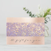 Cadeaubon Roos Gold Confetti Paars Sparkl (Staand voorkant)