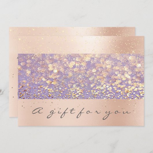 Cadeaubon Roos Gold Confetti Paars Sparkl (Voorkant / Achterkant)