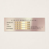 Cadeaubon Roos Gold Lashes Makeup Mini Visitekaartjes (Achterkant)