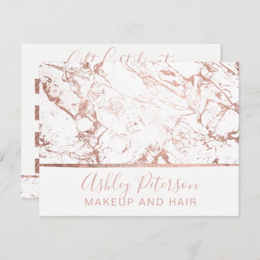 Cadeaubon Roos goudmarmer witte make-up (Voorkant / Achterkant)