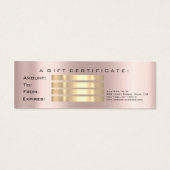 Cadeaubon Roos Vonk Lash Makeup Klein Mini Visitekaartjes (Achterkant)