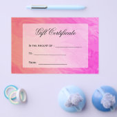 Cadeaubon Roze Oranje Ontwerp Flyer (Enkel)