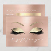Cadeaubon Roze Rose Gold Lash Beauty Studio (Voorkant / Achterkant)