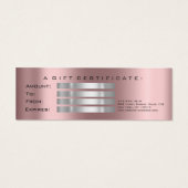 Cadeaubon Small Lashes Makeup Grey Mini Visitekaartjes (Achterkant)