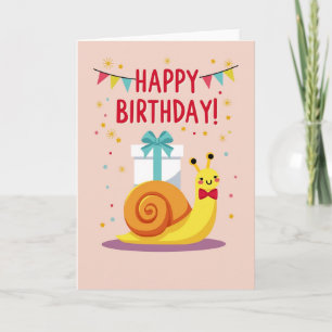 Cadeaubon verjaardagskaart met slak kaart