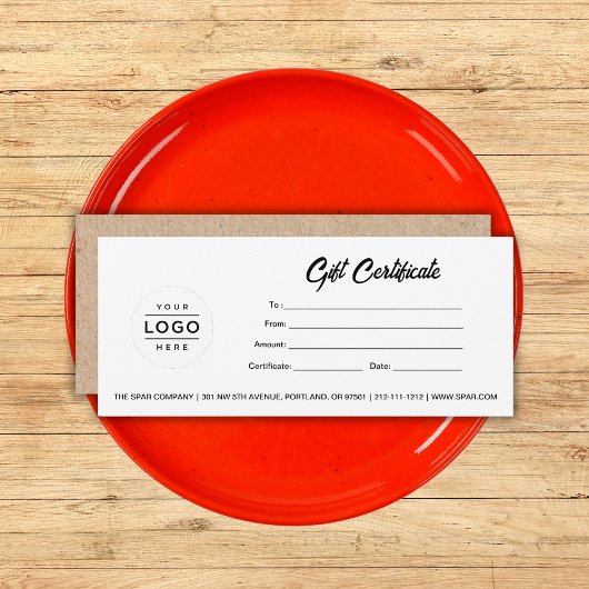 Cadeaubon voor aangepaste zakelijke Logo-Sjabloon