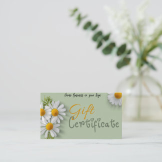 Cadeaubon voor bedrijven visitekaartje