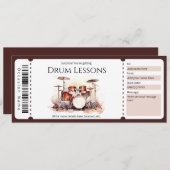 Cadeaubon Voor Drumlessen Sjabloon Kaart (Voorkant / Achterkant)