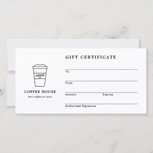 Cadeaubon voor een leuke zwart-wit koffiezaak