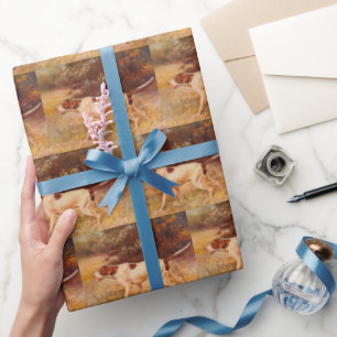 Cadeaubon voor jager met vintage pointer jachthond cadeaupapier