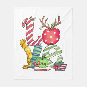Cadeaubon Voor Leraar Liefde Potlood Appel Fleece Deken
