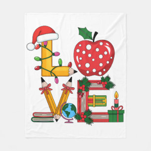 Cadeaubon Voor Leraar Liefde Potlood Apple Boeke Fleece Deken