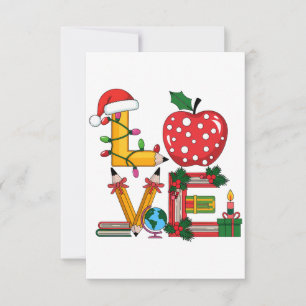 Cadeaubon Voor Leraar Liefde Potlood Apple Boeke RSVP Kaartje