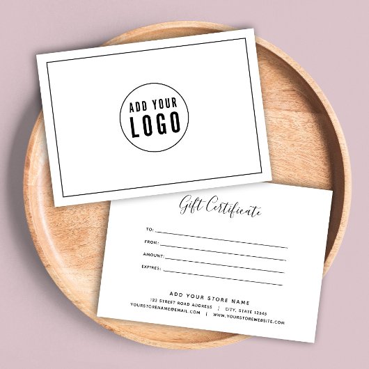 Cadeaubon voor Logo Black Border Calligraphy toevo
