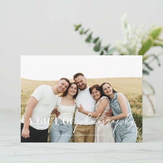 cadeaubon voor moderne scriptfotografie (Staand voorkant)