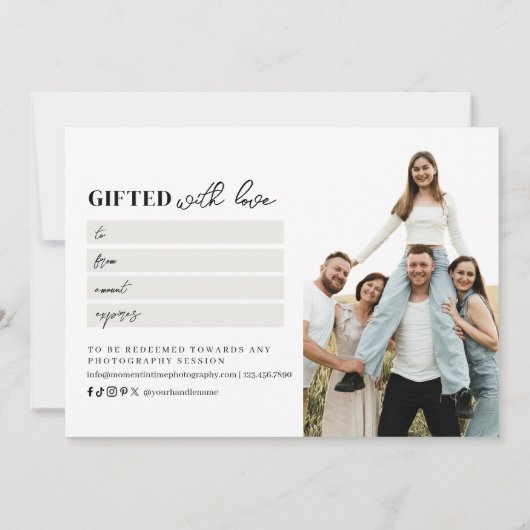 cadeaubon voor moderne scriptfotografie (Achterkant)