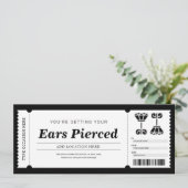 Cadeaubon voor oor piercing kaart (Staand voorkant)