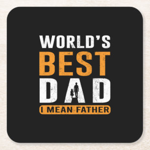 Cadeaubon voor opa Ik bedoel vader Vierkante Kartonnen Onderzetter