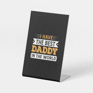Cadeaubon voor opa Ik heb de beste papa van de w Reclamebord Met Voetstuk
