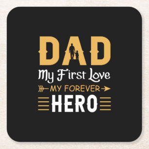 Cadeaubon voor opa Papa mijn eeuwige held Vierkante Kartonnen Onderzetter
