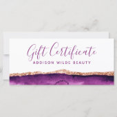 Cadeaubon voor Paarse en goudWaterverf (Voorkant)