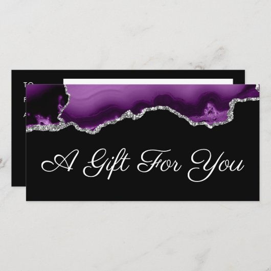 cadeaubon voor paarse en zilvervis (Voorkant / Achterkant)