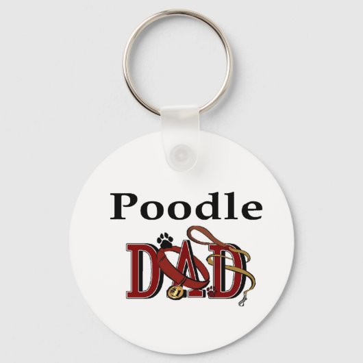Cadeaubon voor Poodle-papa's Sleutelhanger (Voorkant)