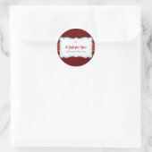 Cadeaubon voor vakantie in rood & blauw ronde sticker (Tas)