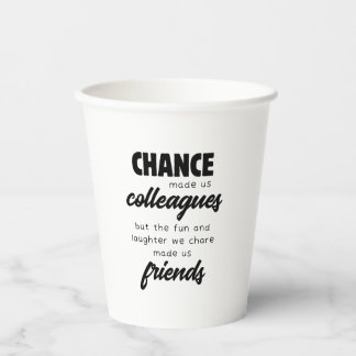 Cadeaubon voor vrouwelijke collega die weggaat papieren bekers