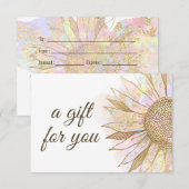 cadeaubon voor zonnebloemen (Voorkant / Achterkant)