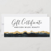 Cadeaubon voor zwarte en goudWaterverf (Voorkant)