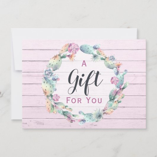 Cadeaubon Waterverf Succulenten Cactus Boho (Voorkant)