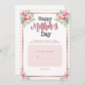 Cadeaubonhouder Moederdag Feestdagenkaart (Voorkant / Achterkant)